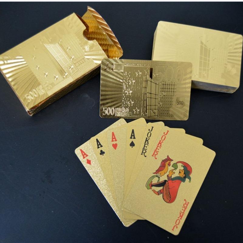 1 stk Dollar Spillekort Gullfolie Spillekort, Sølvfolie Spillekort, Gull Lokal Tycoon Gull Poker