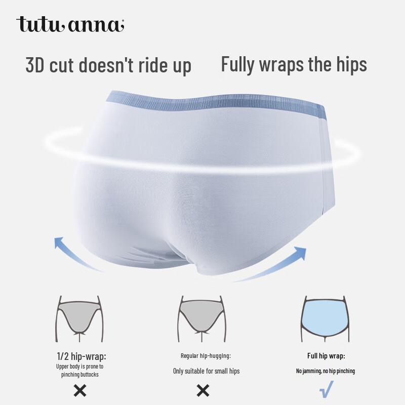 Tutuanna Women's 2024 Seamless Antibacterial Cotton Briefs