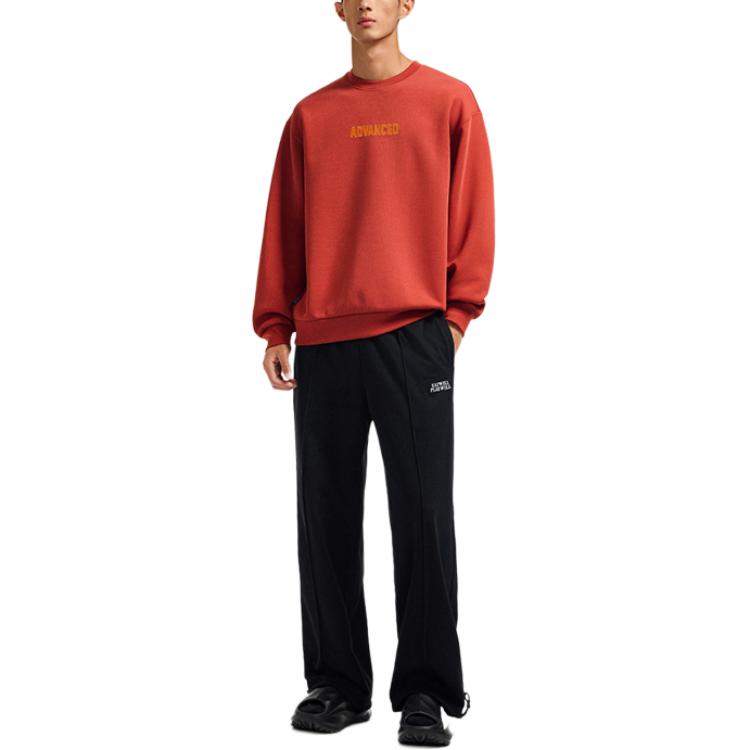 

Anta Баскетбольная серия свободный круглый вырез свитер с длинным рукавом толстовка унисекс толстовка Climbing-красный 972431702-4