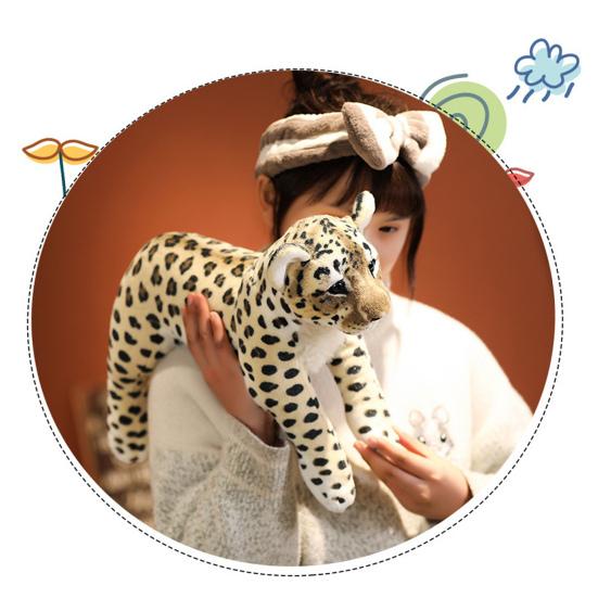 Mini Stuffed Toy Non-deforming Vivid Cartoon Funny Mascot Lion Leopard Tiger Plush Toy for Ornament