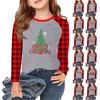 Girls Long Sleeve Christmas Day T Shirts Kids Fall Tops Crewneck Basic Tees 5-14Y