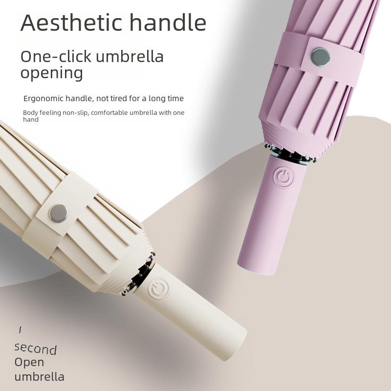 36-Rib Auto-Fold Umbrella with Custom Logo for Sun Protection and Promotion