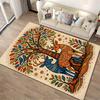 Colorful Deer and Tree Pattern Carpet with Vibrant Boho Art Design Suitable for Use As an Anti-slip for Living Room Bedroom Sofas