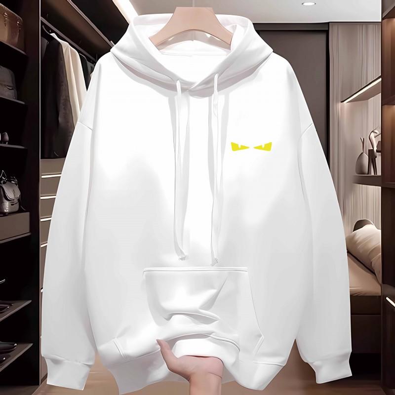 Felpa con cappuccio oversize da uomo con stampa occhi Casual Streetwear autunnale Pullover in cotone