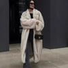 New imitation fur jacket women's loose suit collar extended fox fur coat street style environmentally friendly fur