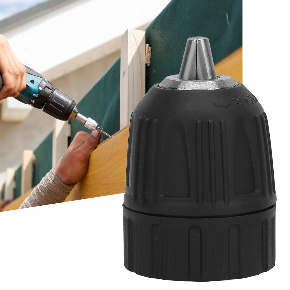 Plastic Casing Drill Chuck 0.8 10mm 3 8 24UNF + 1 4 Hex Head 3 8 Thread Extension Rod