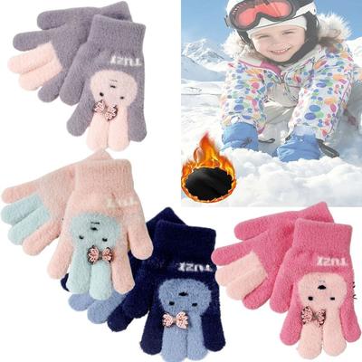 Schneekinder Babyhandschuhe Fäustlinge für volle Finger Jungen Mädchen Warme Fäustlinge Verdickte Plüschhandschuhe Fahrrad Ski Handschuhe Handwärmer