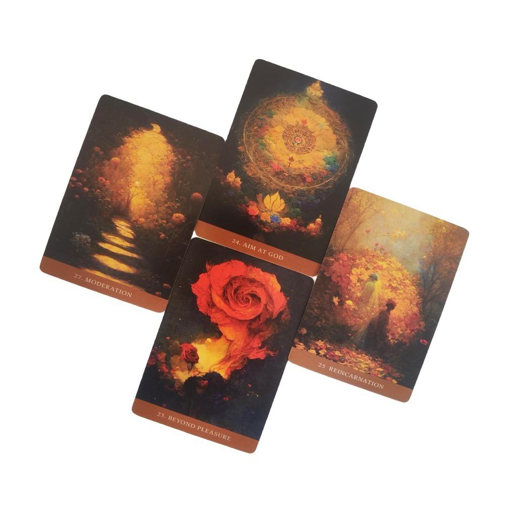 39 Stück Karten Der Pfad des Lichts Oracle: Heilung und Selbstbeherrschung durch die Weisheit der Bhagavad Gita 10,4*7,3cm