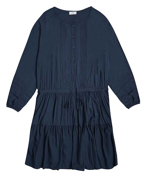 Pluna Studio Pintuck Tiered Dress - Navy
