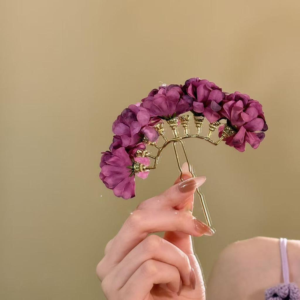 2025 New Fabric Flower Hairpin Retro Elegance Light Luxury Temperament Versatile Hairpin Niche Hair Accessories Women