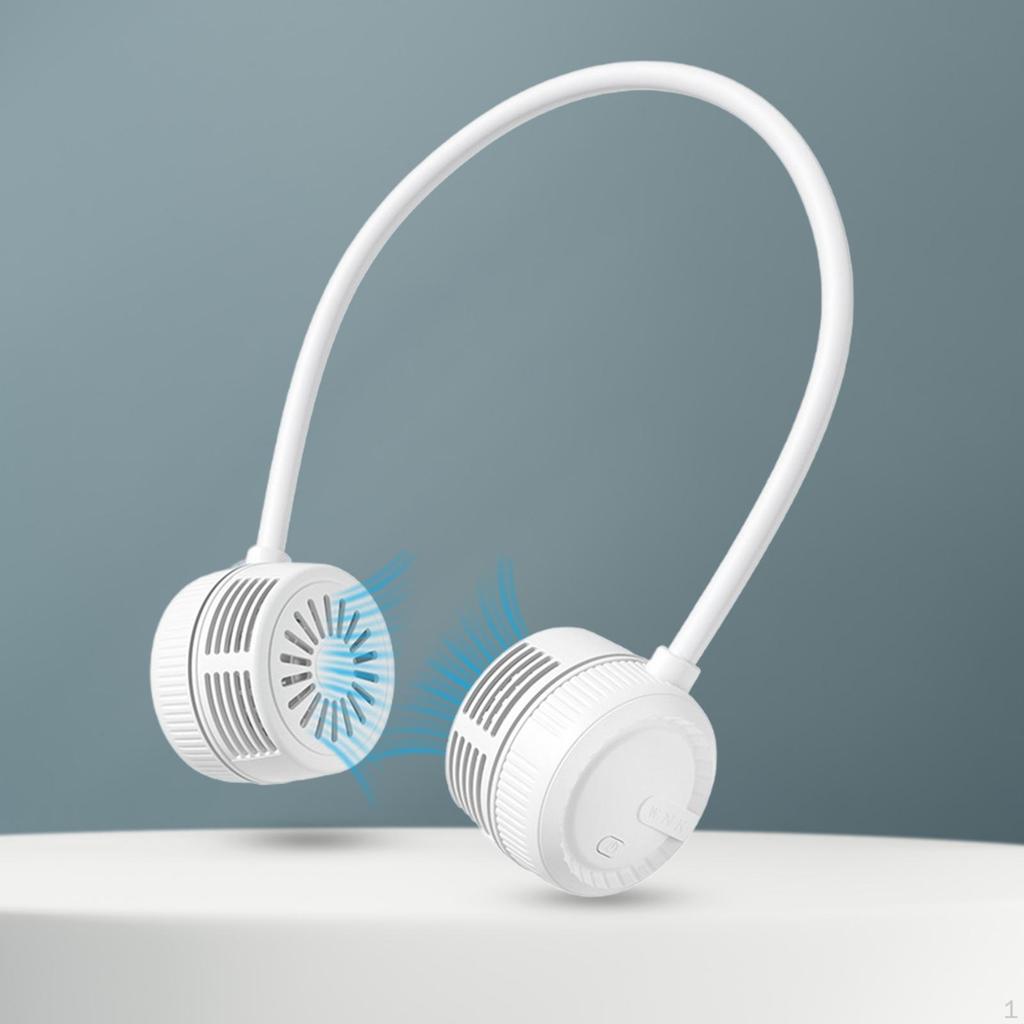 Foldable Fan Neck Hanging Flexible Low Noise Portable Necklace Personal for Camping