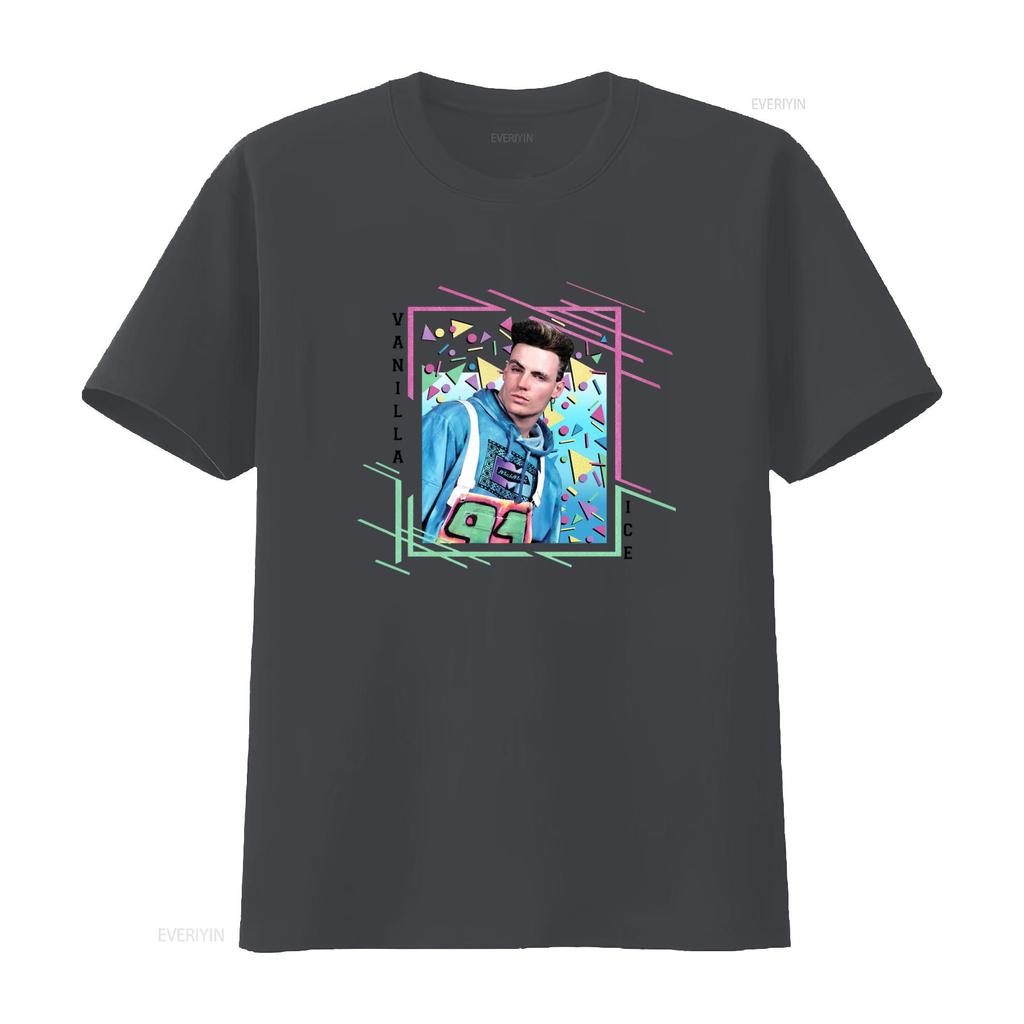 Vanilla Ice Triangles Music Print T Shirt for Men Fashion Streetwear vintage Washed Stretched Unisex designer clothes Soft