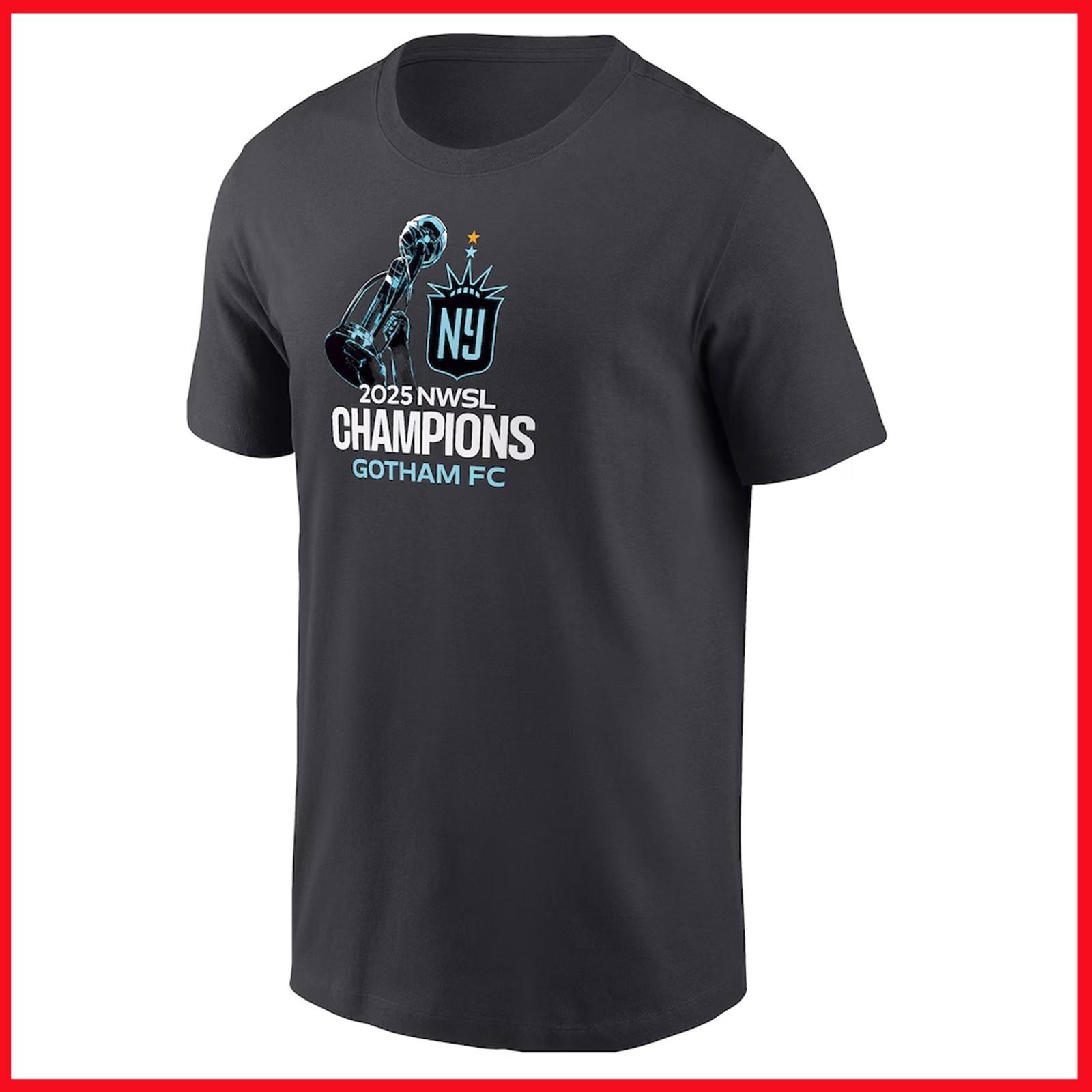 HOT SALE NJ/NY Gotham FC Unisex 2025 NWSL Champions Core 100% Cotton T-shirt Mens Tees Top All Size S- 5XL L