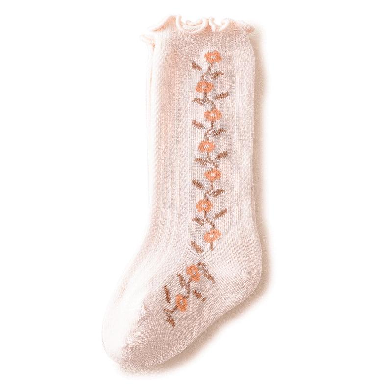 

Newborn Baby Girl Socks New Kids Ruffled Knee High Socks Toddler Soft Cotton Spring Autumn Children Princess Long Socks S(0-1Y)