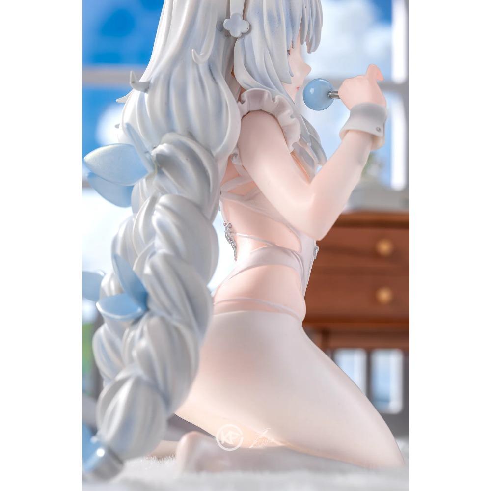20CM Anime Game Azur Lane MNF Le Malin Figure Lazy White Rabbit Dress Up Kneeling Position Model Toy Gift Action Figure