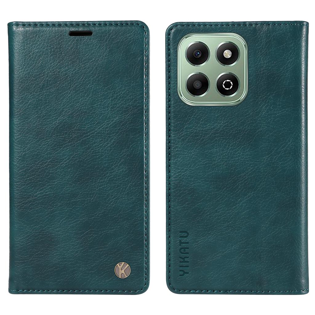 YIKATU YK-006 For Honor X6b 4G Case Wallet Litchi Grain Leather Phone Cover Magnetic Auto-Absorbed