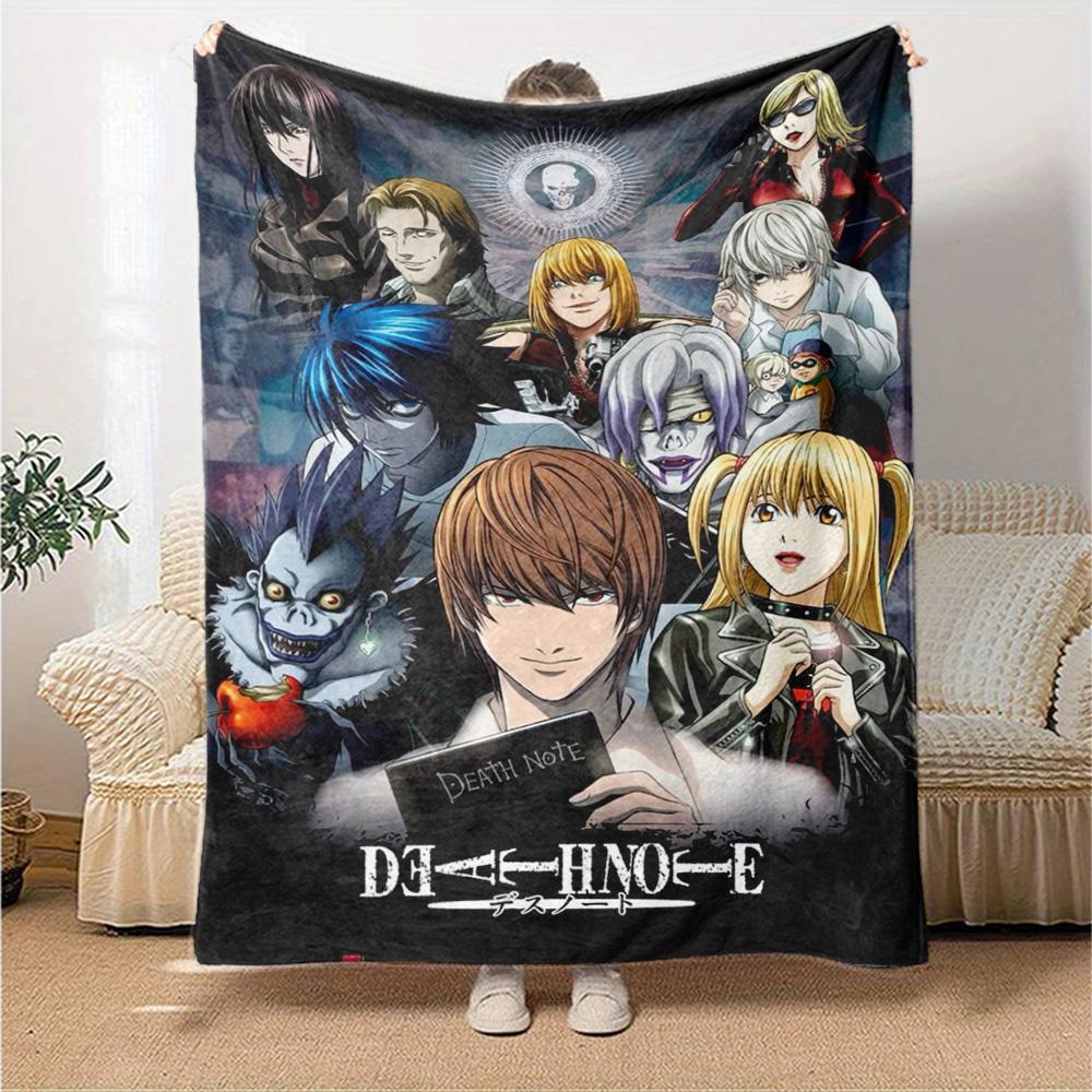Anime DEATH NOTE Print Flannel Blanket High Quality Warm Comfortable Cover for All Seasons Perfect for Gifts Home Decor