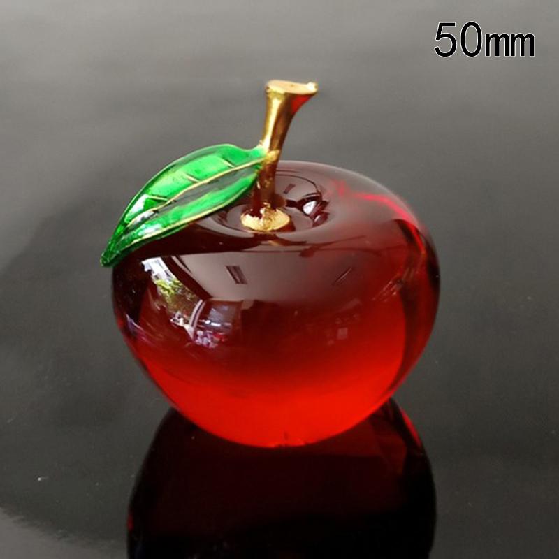 

50/60 мм глазурь K9 Apple Crafts Glass Press Dadye Home Desktop Decor 50MM красный
