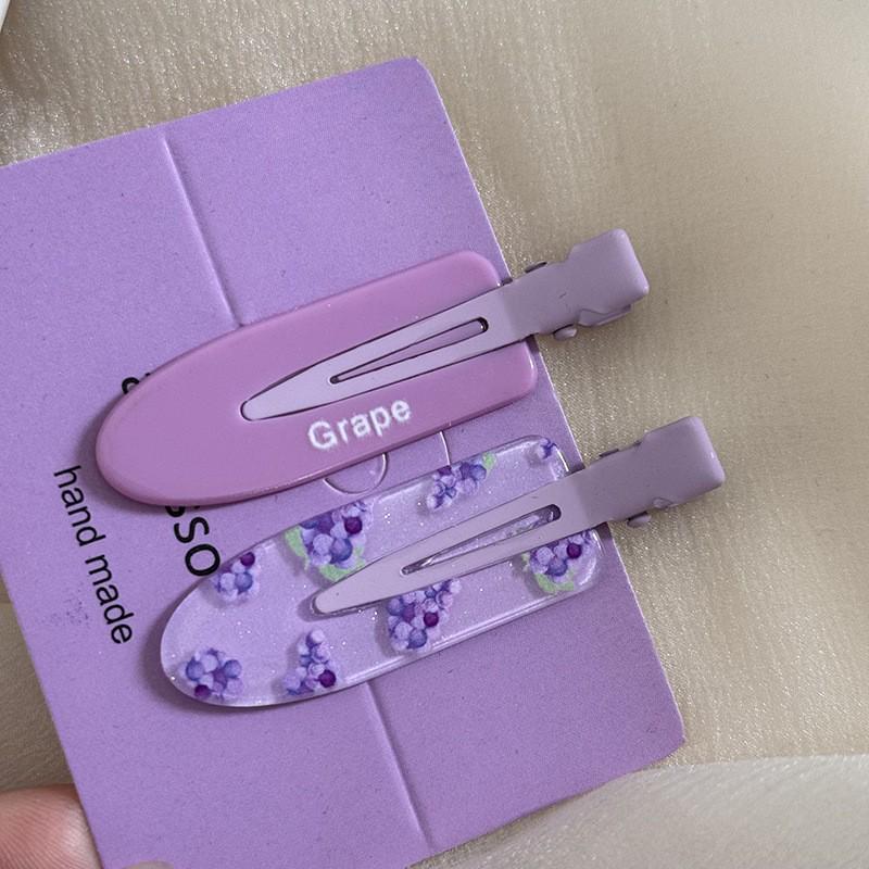 Set of 2 Cute Floral and Polka Dot Duckbill Hair Clips