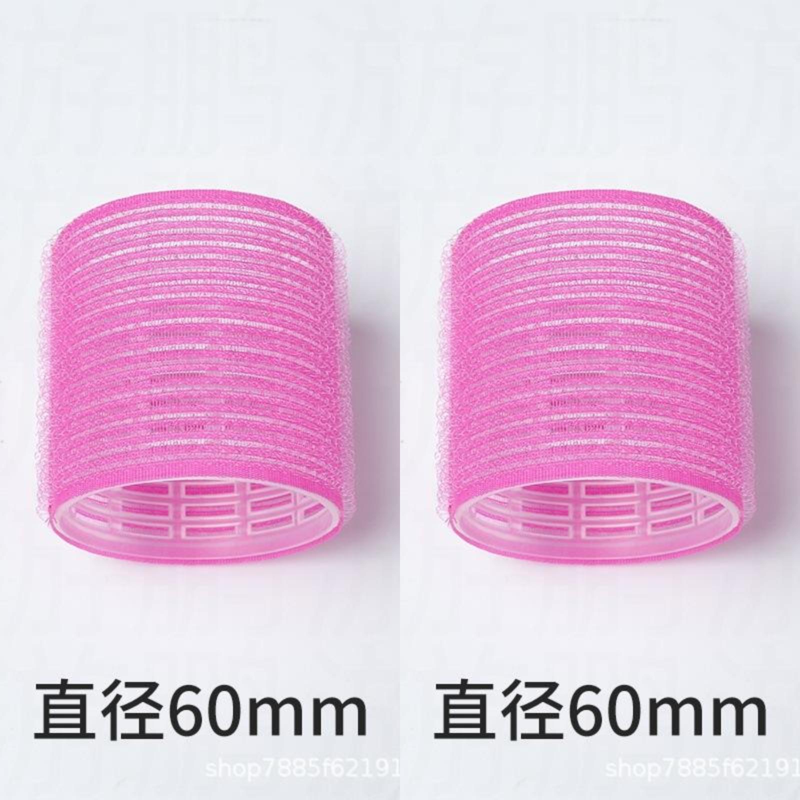 

6cm Self Adhesive Hair Rollers 2pc Set Hair Curling Tools for Styling and Volume Easy to Use Hair Accessories One Size розовый