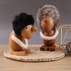 NordicThemed Wooden Figurine Nordic with Faux Fleece Hair Compact Tabletop Display