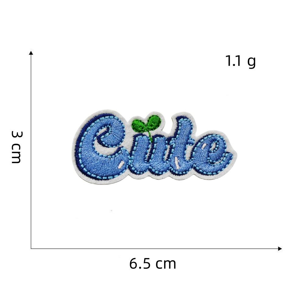 Personalized Blue Series Cloth Sticker Graffiti Decoration Cartoon Guitar Suitcase Computer Embroidery Hot Melt Adhesive Sticker