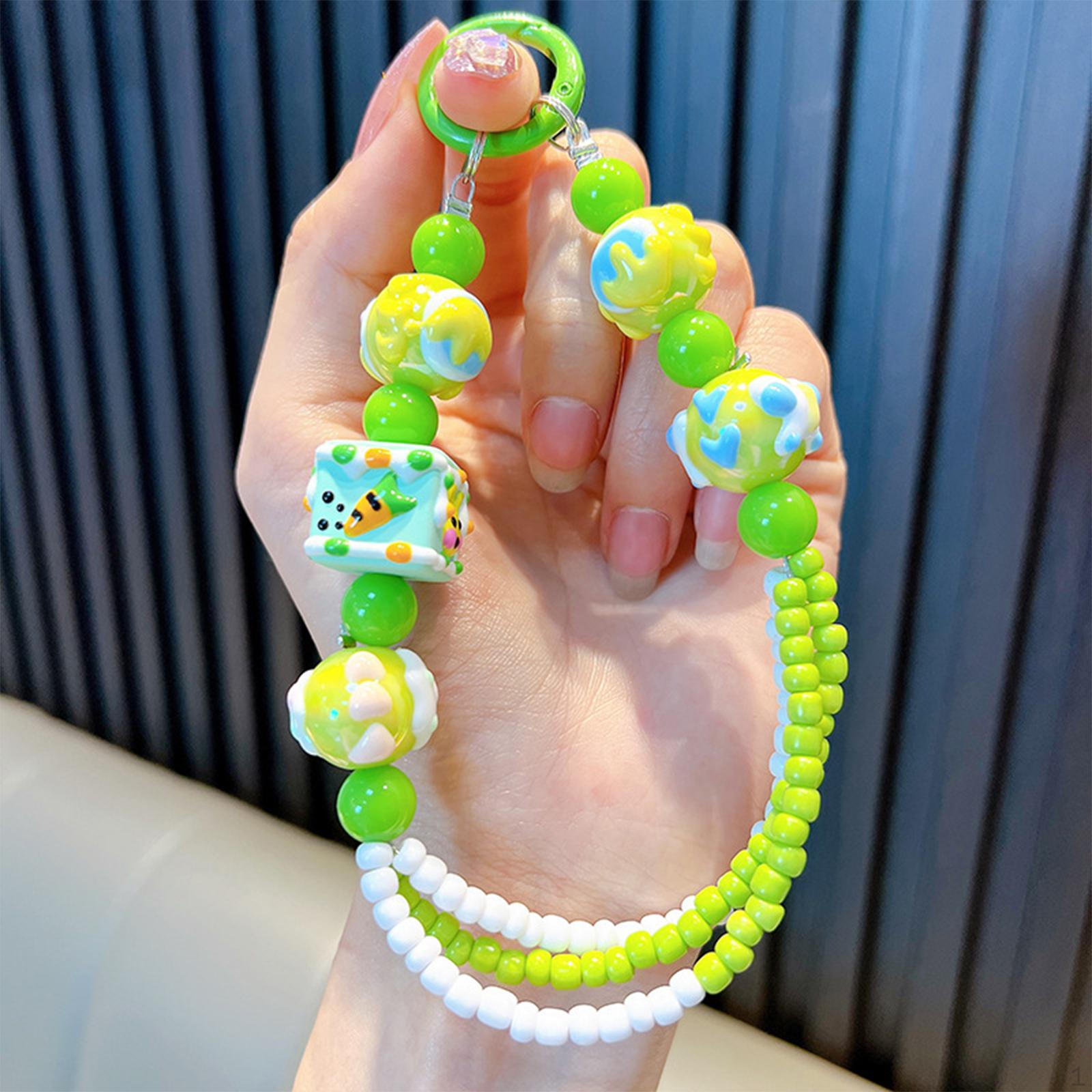 

Бисерный брелок для ключей, автомобильный брелок, цепочка для сумок, кошельков, подарков для девочек зелёный