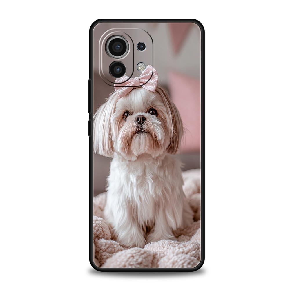 Phone Case For Xiaomi Mi 15 14 13 12 11 Lite 14T 13T 12T 11T Pro Poco X7 X6 X5 X3 Pro F6 F5 F4 Cover Shih Tzu Painting Cute