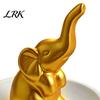 Glazed Ceramic Storage Box Jewelry Tray, with Upturned Nose Elephant Design, Waterproof Case Compact Organizer for Rings Earrings Bracelets