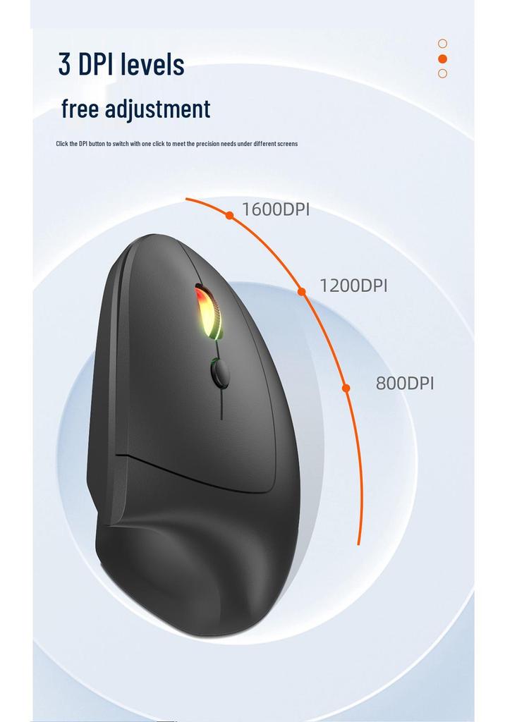 In Stock Bluetooth Dual Mode Right-Hand Vertical Ergonomic Wireless Mouse, Silent & Rechargeable - Fifth Generation