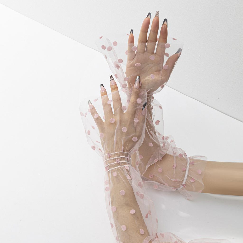 Summer lace sun-protective mesh armbands women's thin UV-resistant gloves long ball armbands