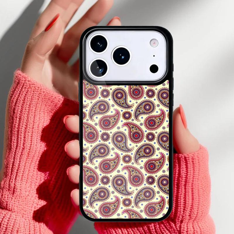 Floral Paisley Pattern Phone Case for iPhone 17 16 15 14 13 Pro Max Back Cover for 12 11 Pro Coque
