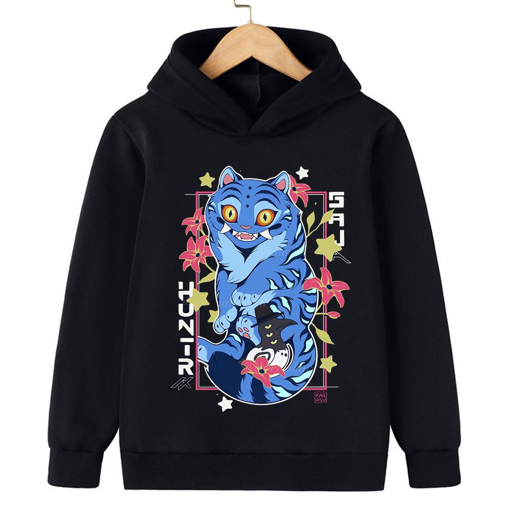Autumn Winter Printed Hoodies Kpop Demon Hunters Pattern Casual Warm Sports Long Sleeved Children's Boy and Girl Kids Unisex Hooded Sweatshirts