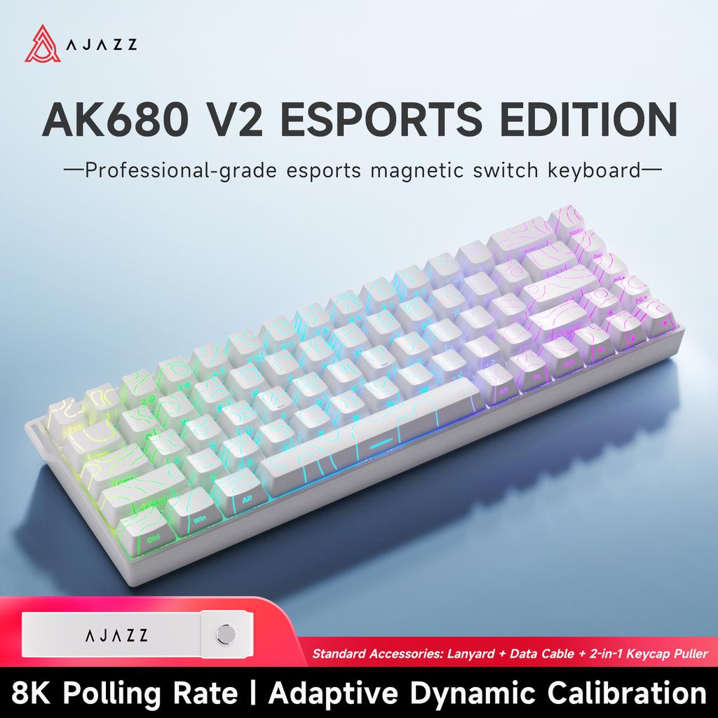 Ajazz AK680 V2 Gaming Mechanical Keyboard Magnetic Axis 68-Key RGB Backlit 8K Polling Rate 128K Scan Rate Aluminum Plate