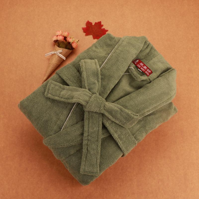 Unisex Pure Cotton Thick Bathrobe for Home, Hotel, and Salon Use