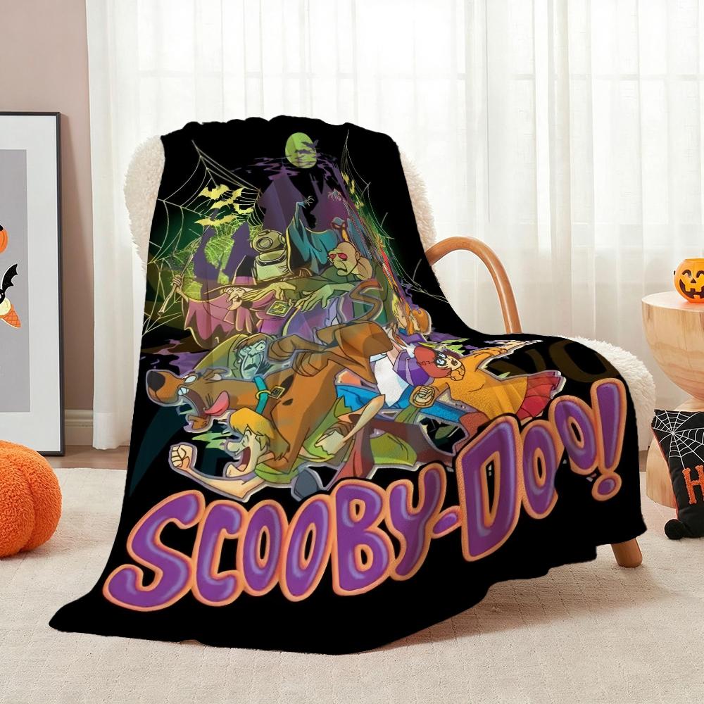 Classic Scoobydoo Spooky Monster Mashup Cartoon Anime Blanket Cozy Comfortable Throw Blanket For Bedroom Sofa Nap Lightweight Home Decor