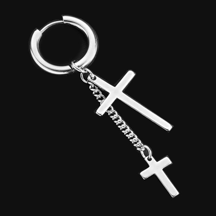 Trendy Unisex Korean-Hong Kong Small Circle Titanium Earrings: Minimalist Niche Design