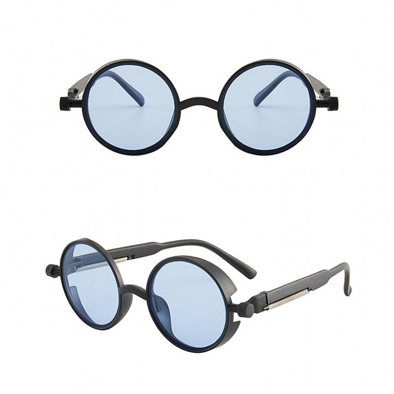 Vintage Steampunk Red Sunglasses Men Round Punk Alloy Metal Retro Sun Glasses Small Lens Women 2023 Goggles Gothic Style Shades
