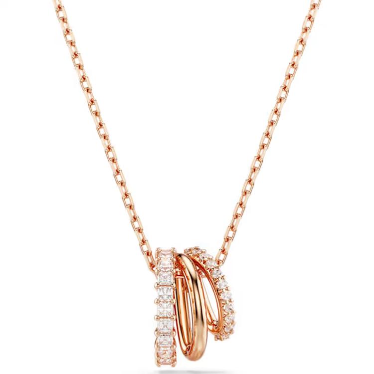 

Swarovski Hyperbola Pendant Necklace With Cubic Zirconia Women necklace Rose-Gold 5701494 Box (Random Color)