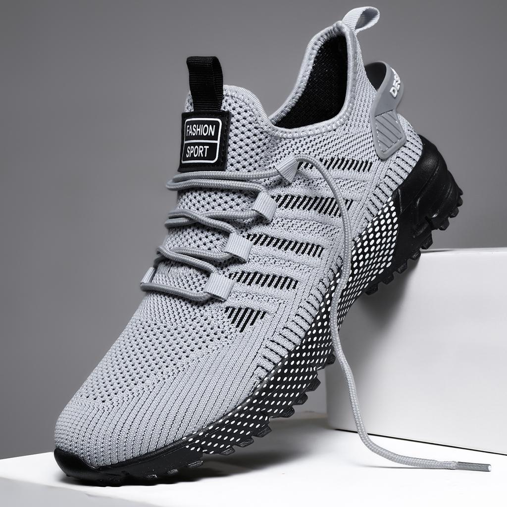 Men Casual Sport Shoes Breathable Lightweight Sneakers Outdoor Mesh Black Running Shoes Athletic Jogging Tenis Walking Shoes