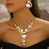Geometric Oval Spiral Snail Clavicle Chain Alloy Charm Bridal Jewelry Elegant Women Choker