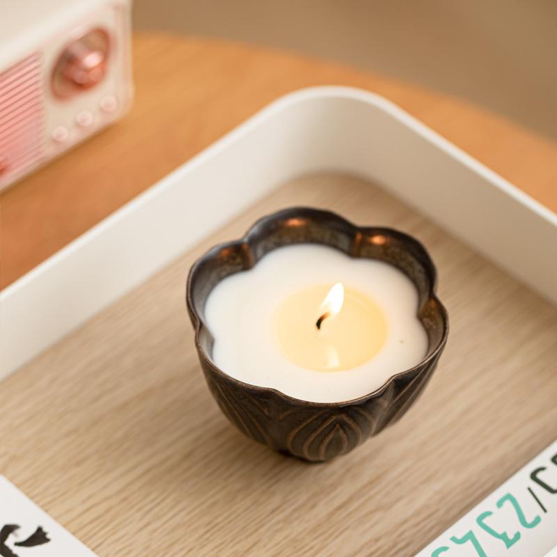 Cross-Border Glimmer Story Aromatherapy Soy Wax Candle Custom Home-Made Creative Handmade Flower Shape Festival Scene Atmosphere As described