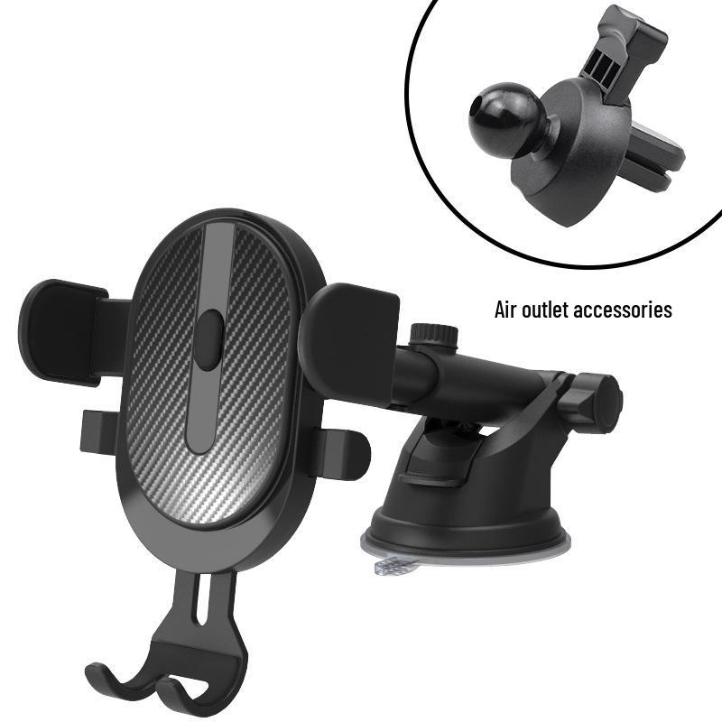 Auto-Locking Telescopic Car Phone Holder with Suction Cup & Air Vent Mount
