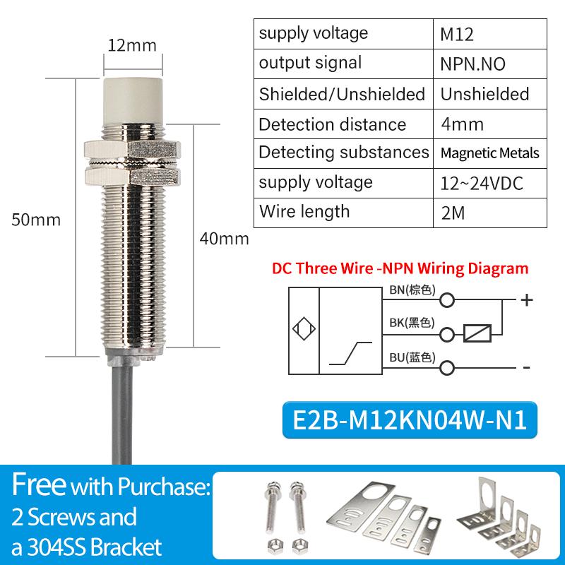 ZHICAN IP67 waterproof M12 high sensitivity long distance inductive proximity switch sensor three wire metal detection sensor