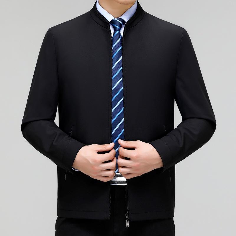 Genuine men's jacket, dad jacket, jacket stand collar, casual business executive spring and autumn