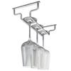 Stainless Steel Hanging Wine Glass Rack - Single Row Stemware Storage Shelf