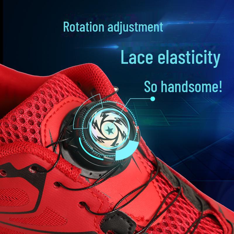 Rotating Button Elastic Shoelaces – Easy, Fast, Lazy Fit for Kids' Sports Shoes