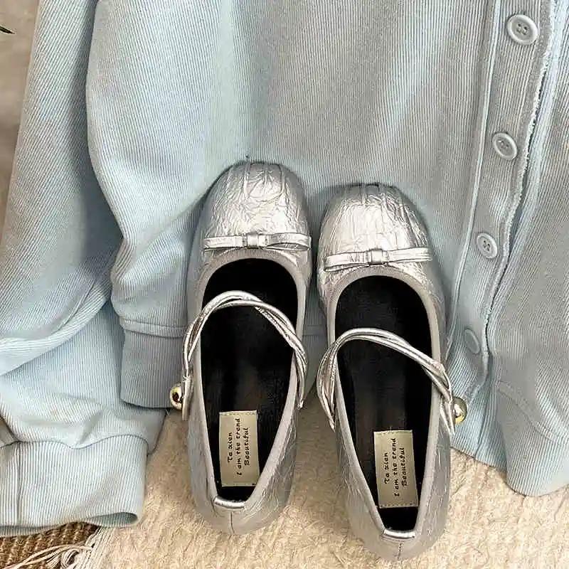 Candy Color Women Mary Jane Shoes Fashion Shallow Butterfly-knot Shoes Ladies Elegant Dress Internal Elevation Shoes