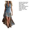 Mini Abito da Donna Bottonato stile Western, Abito Vintage Boho Senza Maniche con Orlo Alto-Basso, Abito Svasato Fluido per le Vacanze