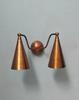 Para mosiężnych kinkietów ściennych: Lampy stożkowe wtykowe w stylu mid-century modern